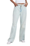 Good American Good '90s Straight Leg Drawstring Jeans In Indigo Multi