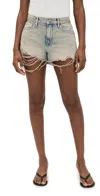 Good American Good 90s Studded Shorts Indigo784 In White