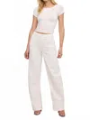 Good American Good Barrel High Waist Relaxed Barrel Twill Pants In White