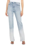 Good American Good Boy High Waist Side Slit Raw Hem Jeans In Indigo665
