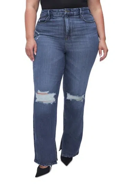 Good American Good Boy Ripped High Waist Boyfriend Jeans In Indigo540