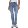 GOOD AMERICAN GOOD AMERICAN GOOD BOY SPLIT HEM HIGH WAIST STRAIGHT LEG JEANS