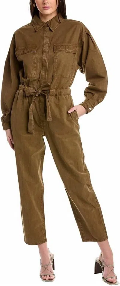 Good American Good Cinched Jumpsuit In Fog In Brown