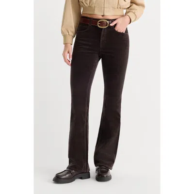 Good American Good Classic High Waist Bootcut Corduroy Jeans In Brown