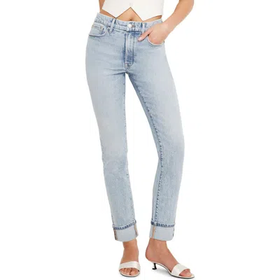 Good American Good Classic High Waist Cuff Skinny Jeans