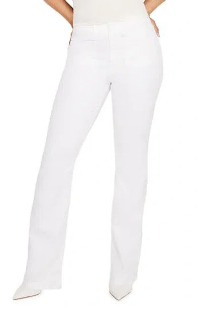 Good American Good Classic Patch Pocket Bootcut Jeans In White001