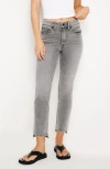 Good American Good Classic Raw Step Hem Straight Leg Jeans In Black330