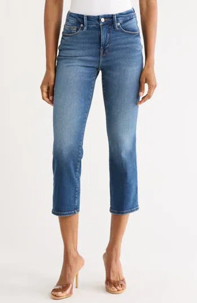Good American Good Crop Straight Compression Jeans In Brown