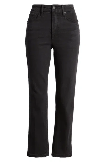 Good American Black Good Curve Straight Leg Jeans