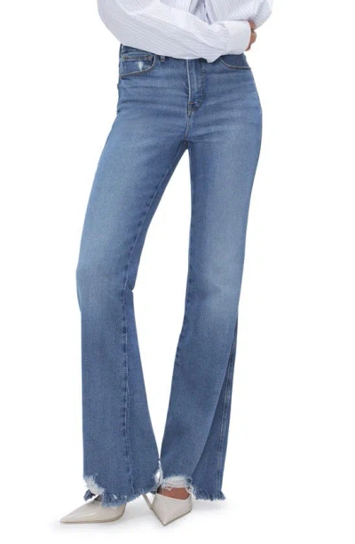 Good American Good Curve Chew Hem Bootcut Jeans In Indigo631