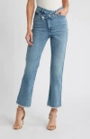 Good American Good Curve Crossover Waist Straight Leg Jeans In Indigo709
