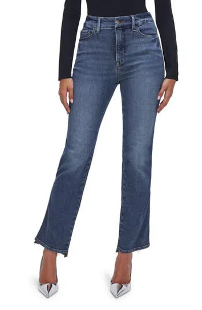 GOOD AMERICAN GOOD AMERICAN GOOD CURVE STEP HEM STRAIGHT LEG JEANS
