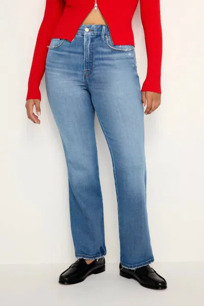 Good American Good Curve Straight Jeans In Medium Blue Wash