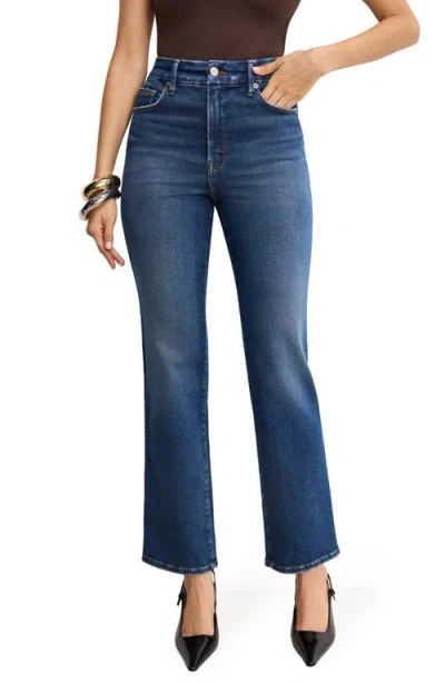 Good American Good Classic Ankle Straight Leg Jeans In Blue