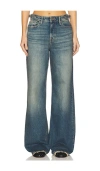 Good American Womens Good Ease Adjustable Tab Wide-leg Mid-rise Stretch-denim Jeans Indigo738 In Indigo738