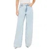 Good American Good Ease Crystal Embellished Wide Leg Jeans In Indigo357