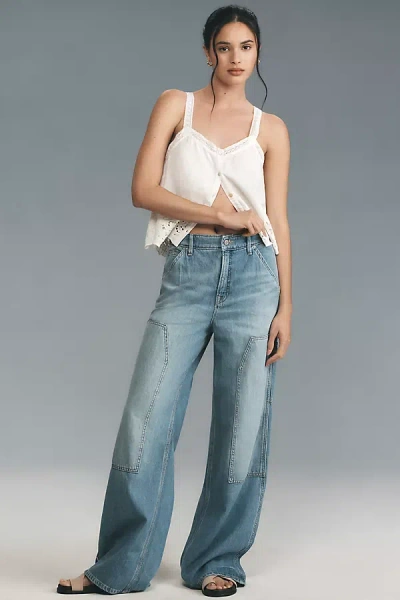 Good American Good Ease High-rise Relaxed Carpenter Jeans In Blue