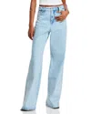 Good American Good Ease Crystal Embellished Wide Leg Jeans In Indigo