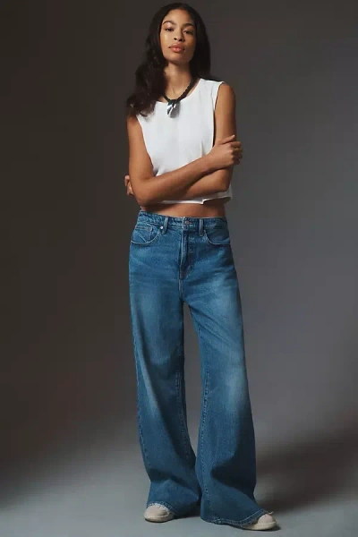 Good American Good Ease High-rise Wide-leg Jeans In Blue