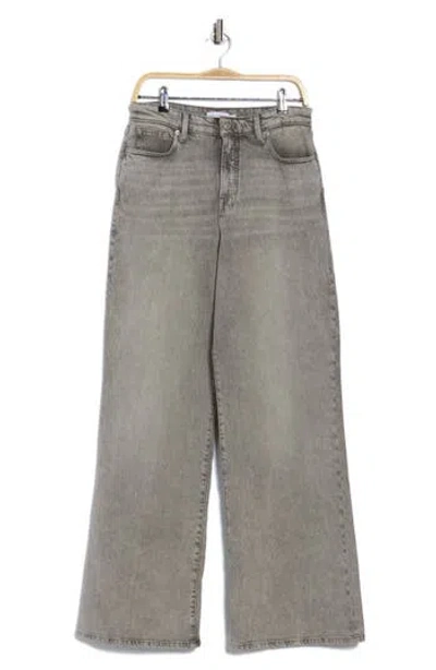 Good American Good Ease Relaxed Wide Leg Jeans In Gray