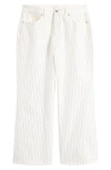 Good American Good Ease Rhinestone Pinstripe Wide Leg Jeans In Cloud White001
