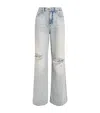 Good American Good Standard Ease Studded High Waist Wide Leg Jeans