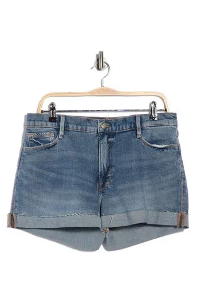 Good American Good Girlfriend Shorts In Blue