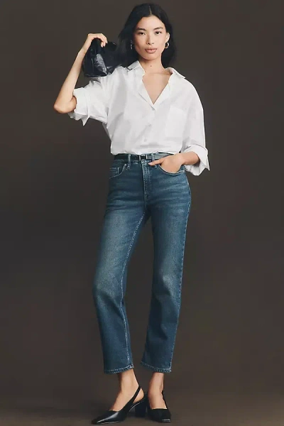 Good American Good Icon High-rise Straight-leg Jeans In White
