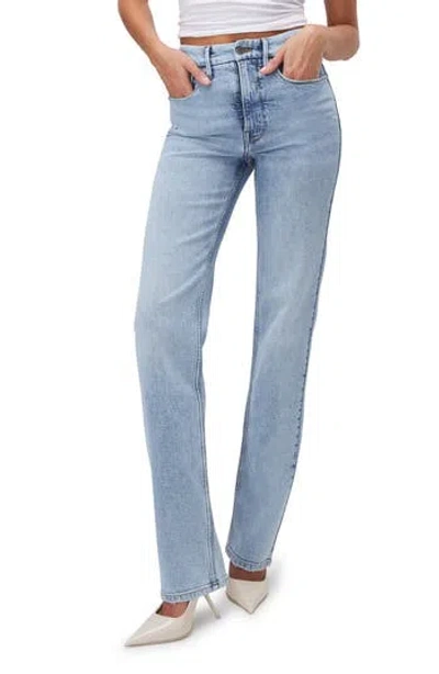 Good American Good Icon High Waist Straight Leg Jeans