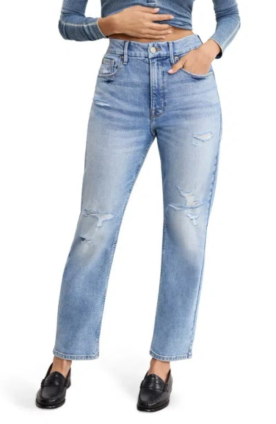Good American Good Icon High Waist Straight Leg Jeans In Blue