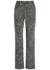 Good American Good Icon Leopard Straight-leg Jeans In Gray