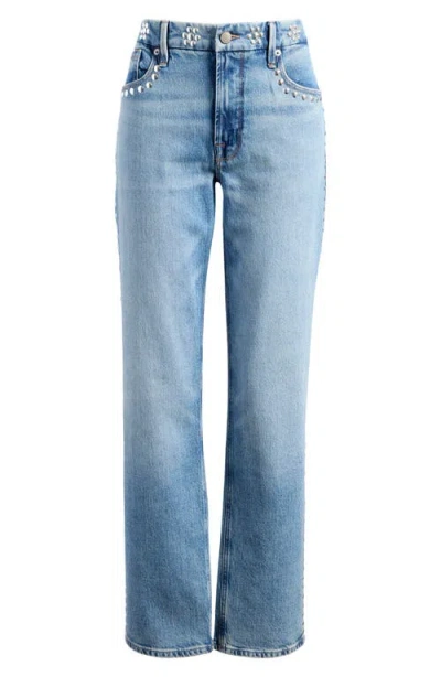 Good American Good Icon Stud Straight Leg Jeans In Indigo895