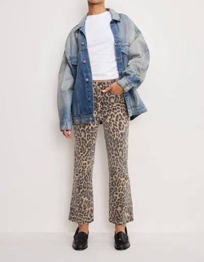 Good American Standard Kick Flare Jeans In Lucky Leopard In Animal Print