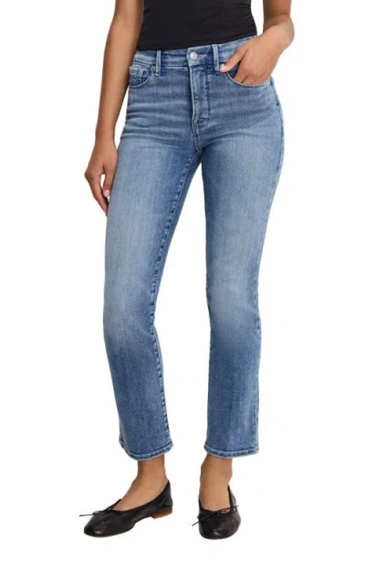 Good American Good Legs Ankle Straight Leg Jeans In Blue