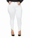 Good American Good Legs Cascade Raw Hem Skinny Jeans In White In White