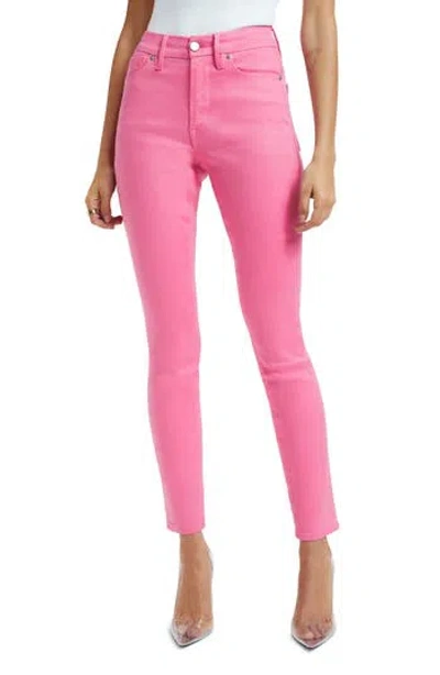 Good American Good Legs Coated Skinny Jeans In Sorority Pink003