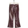 Good American Good Legs Crop Faux Leather Mini Bootcut Pants In Malbec003