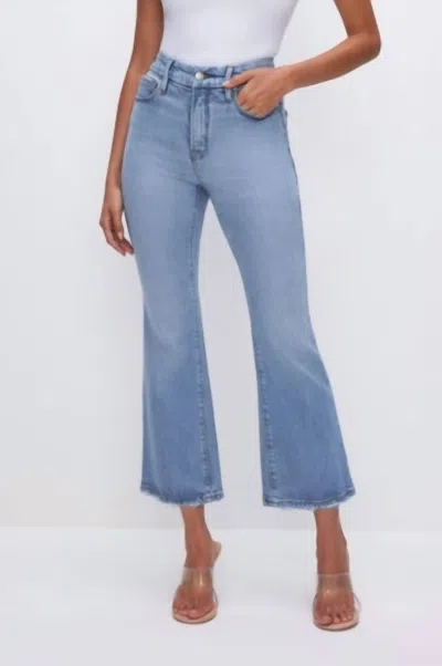 Good American Good Legs Crop Flare Jeans In Indigo In Multi