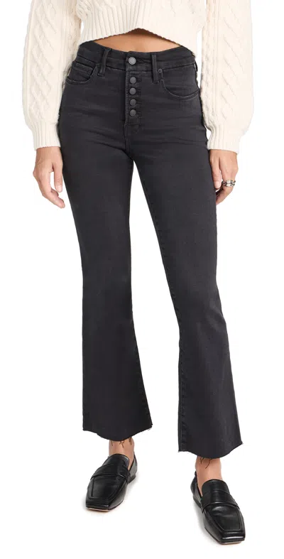 Good American Good Legs Crop Mini Boot Jeans Exp. Buttons In Black267