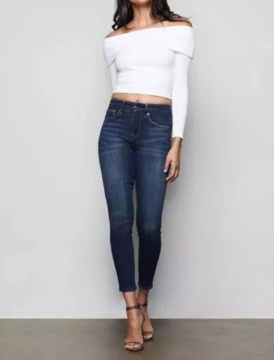 Good American Good Legs Crop Stretch Denim High Rise Jeans In Blue