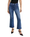 Good American Good Legs Soft-tech High Waist Distressed Crop Mini Bootcut Jeans In Indigo