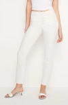 Good American Good Legs Exposed Button Straight Leg Jeans In Cloud White001