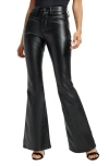 Good American Good Legs Crop Faux Leather Mini Bootcut Pants In Black001
