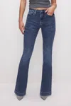 Good American Petite Good Mid-rise Flare-leg Jeans In Blue