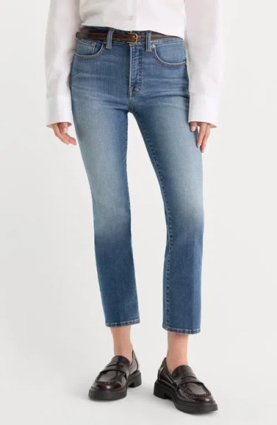 Good American Soft Tech Good Legs Mid Rise Straight Jeans In Indigo1327 In Blue