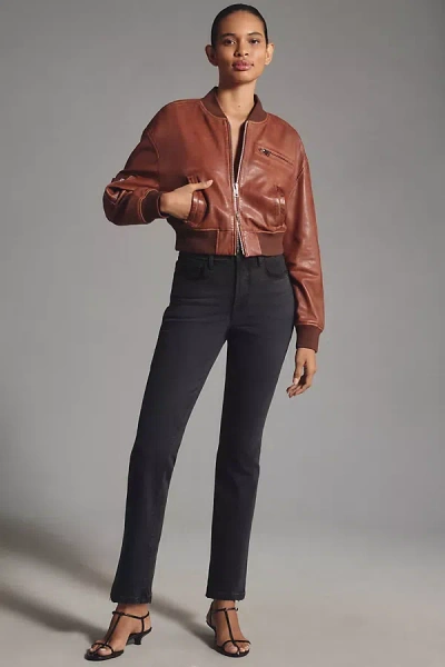 Good American Good Legs Mid-rise Straight Jeans In Black