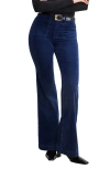 Good American Good Legs Patch Pocket Flare Corduroy Pants In Blue