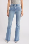 Good American Good Legs Patch Pocket Flare Jeans In Indigo656