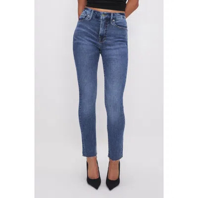 Good American Good Legs Raw Hem Cigarette Jeans In Indigo613