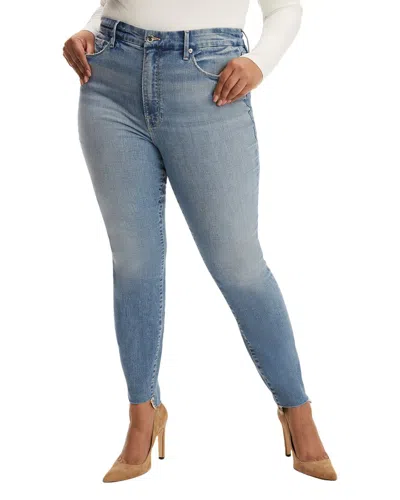 Good American Good Legs Raw Step Hem Blue Jean